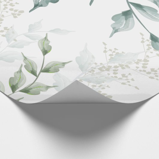 Al Occasion Wrapping Grayed Jade Green Botanical Cadeaupapier (Hoek)