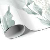 Al Occasion Wrapping Grayed Jade Green Botanical Cadeaupapier (Rol Hoek)
