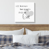 al omdat twee mensen verliefd werden modern eenvou canvas afdruk (Insitu (Slaapkamer))