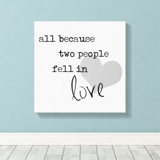 al omdat twee mensen verliefd werden op het modern canvas afdruk (Insitu (Houten vloer))