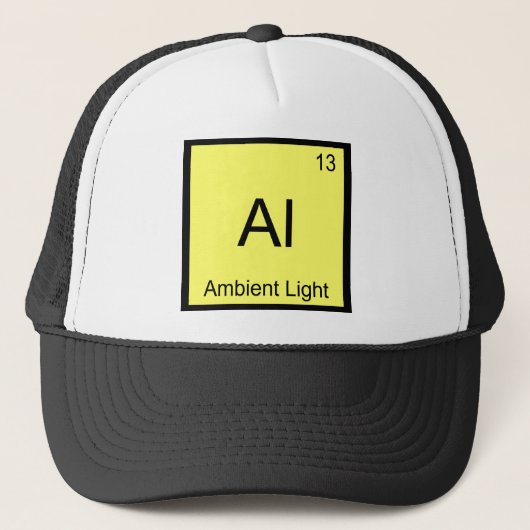 Al - Omgevingslicht Grappig Chemie Elementsymbool Trucker Pet (Voorkant)