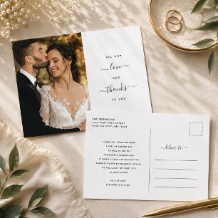 Al ons Liefde Modern script Hartelijk dank voor he Briefkaart
