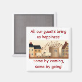 Al onze gasten brengen ons geluk... magneet (Voorkant / Achterkant)