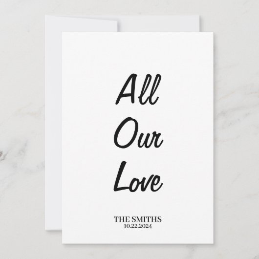 Al onze liefde bedankkaart - eenzijdig voor notiti (Voorkant)