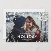 Al onze liefdesfoto met botanische overlay feestdagenkaart (Voorkant)