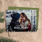 Al onze liefdesfoto met botanische overlay feestdagenkaart