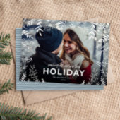 Al onze liefdesfoto met botanische overlay feestdagenkaart