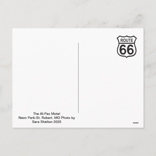 Al-Pac Motel Neon Park St. Robert, MO Feestdagenkaart (Achterkant)