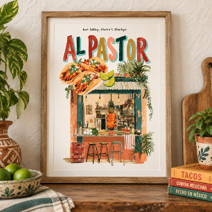 Al Pastor Taco Stand Mexicaans Eten Kunstposter Poster