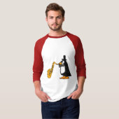 AL- Penguin die de saxofone speelt T-shirt (Voorkant volledig)