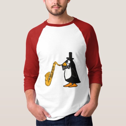 AL- Penguin die de saxofone speelt T-shirt (Voorkant)