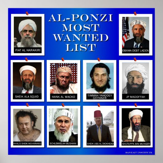 AL-PONZI MEEST GEWENSTE LIJST "BLUE" POSTER (Voorkant)