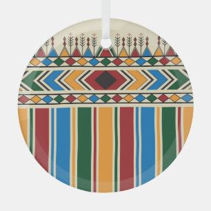 Al-Qatt Al-Asiri geïnspireerd geometrisch patroon. Glas Ornament
