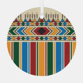 Al-Qatt Al-Asiri geïnspireerd geometrisch patroon. Glas Ornament (Achterkant)