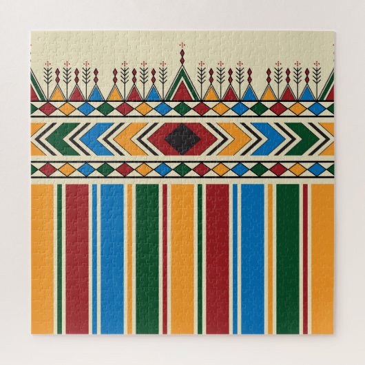 Al-Qatt Al-Asiri geïnspireerd geometrisch patroon. Legpuzzel (Verticaal)