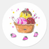 Al rico helado ronde sticker (Voorkant)