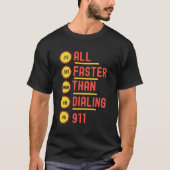 Al sneller dan het Draaien 911 Bullet Caliber Gage T-shirt (Voorkant)
