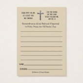 Al SoulDay Memorial Masses overleden Heilige Kaart (Achterkant)