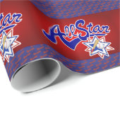 Al Star Baseball Red en Blue Sports Thema Cadeaupapier (Rol Hoek)