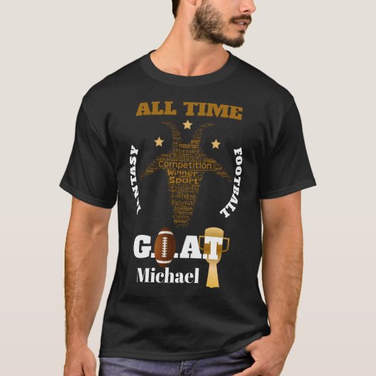 Al T-shirt van de GOAT van het Football van de Tij (Voorkant)