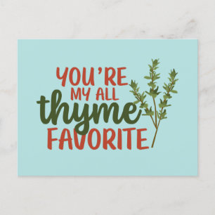 Al Thyme Favorite Cute Pun Funny Valentijnsdag Briefkaart