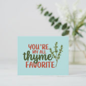 Al Thyme Favorite Cute Pun Funny Valentijnsdag Briefkaart (Staand voorkant)