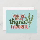 Al Thyme Favorite Cute Pun Funny Valentijnsdag Briefkaart (Voorkant / Achterkant)