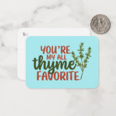 Al Thyme Favorite Funny Pun Cute Valentijnsdag Notitiekaartje (Voorkant / Achterkant in situ)