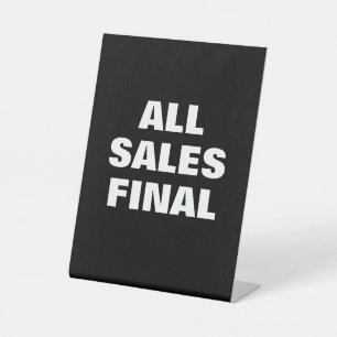Al verkoop definitief teken, Kleinhandelsopslag si Reclamebord Met Voetstuk