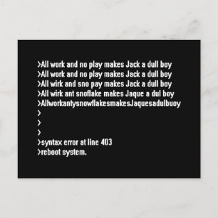 Al werk en geen spel briefkaart