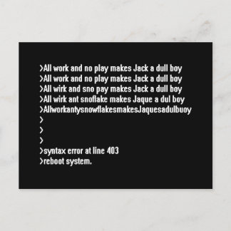 Al werk en geen spel briefkaart