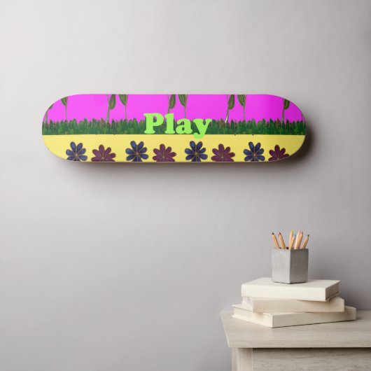 Al werk en geen spel persoonlijk skateboard (Muurkunst (Horizontaal))