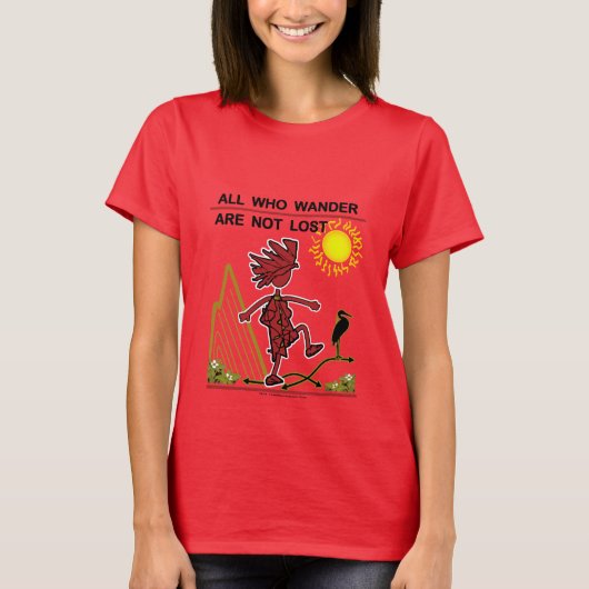 Al wie wander en droomt T-shirt (Voorkant)