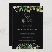 Al Zwart sparen de Uitnodiging van de Datum (Voorkant / Achterkant)