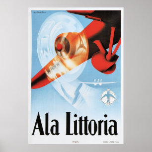 ALA LITTORIA Airlines  Italië Reisposter Poster