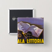 Ala Littoria Vierkante Button 5,1 Cm (Voorkant /achterkant)