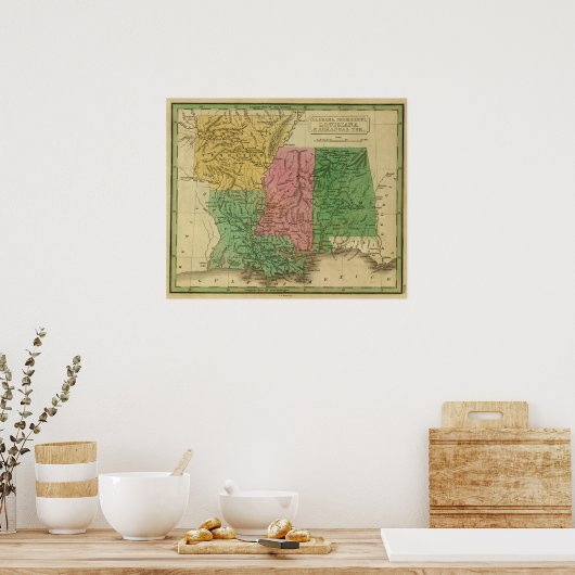 Ala, Miss, La, Ark Poster (Keuken)