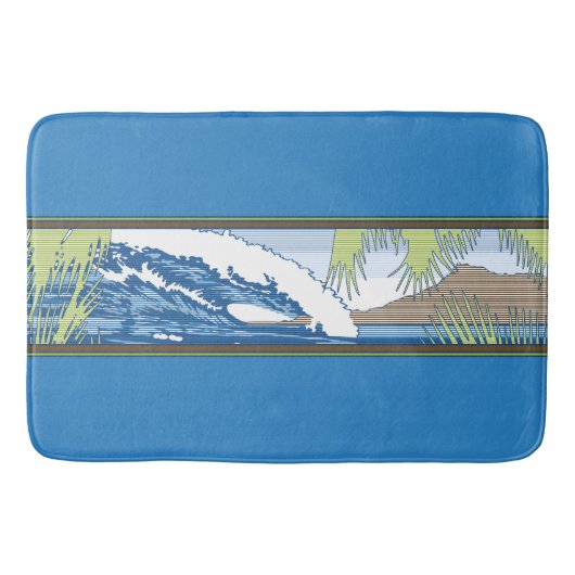 Ala Moana Diamond Head Hawaiian Surf Sign Badmat (Voorkant)