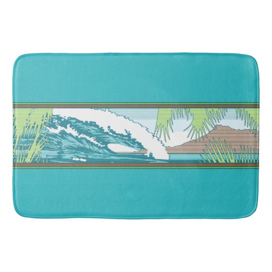 Ala Moana Diamond Head Hawaiian Surf Sign Badmat (Voorkant)