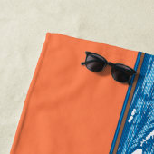 Ala Moana Diamond Head Hawaiian Surf Sign - Oranje Strandlaken (In situ)