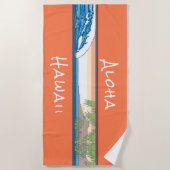 Ala Moana Diamond Head Hawaiian Surf Sign - Oranje Strandlaken (Voorkant)