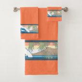 Ala Moana Diamond Head Hawaiian Surf Sign - Papaya Bad Handdoek (Insitu)