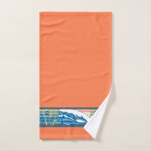 Ala Moana Diamond Head Hawaiian Surf Sign - Papaya Bad Handdoek (Handdoek)
