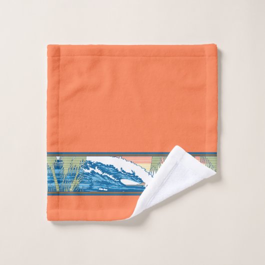 Ala Moana Diamond Head Hawaiian Surf Sign - Papaya Bad Handdoek (Wasdoekje)