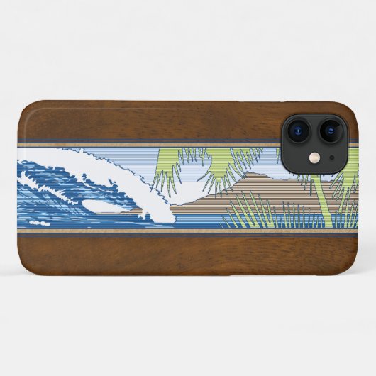Ala Moana Hawaiian Faux Koa Wood Surf Sign Case-Mate iPhone Case (Achterkant (horizontaal))