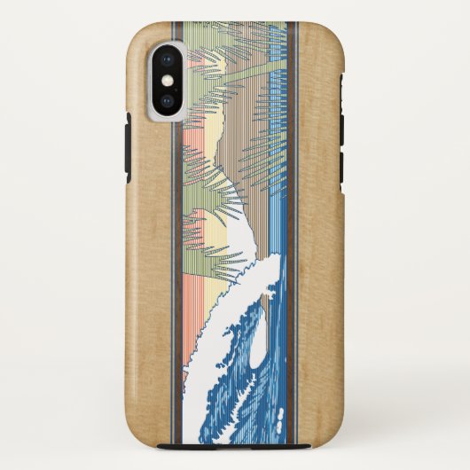Ala Moana Hawaiian Faux Koa Wood Surf Sign Case-Mate iPhone Case (Achterkant)