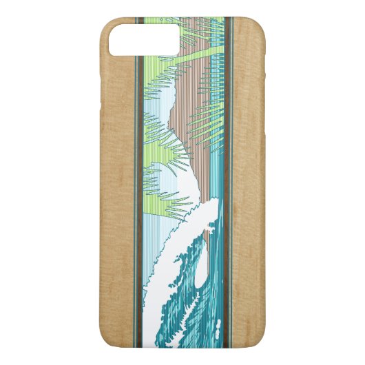 Ala Moana Hawaiian Faux Koa Wood Surf Sign Case-Mate iPhone Case (Achterkant)