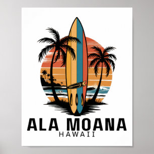 Ala Moana-strand Hawaï surfen surfer _1  Poster