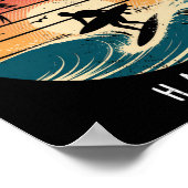 Ala Moana-strand Hawaï Surfplank Golven Strand Poster (Hoek)