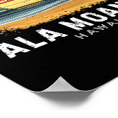 Ala Moana-strand Hawaii Surfplank Strand  Poster (Hoek)